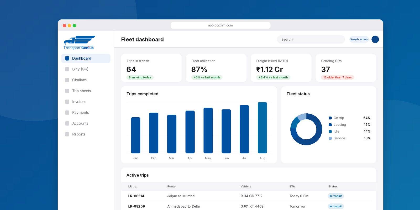 Transport Genius software for transport businesses